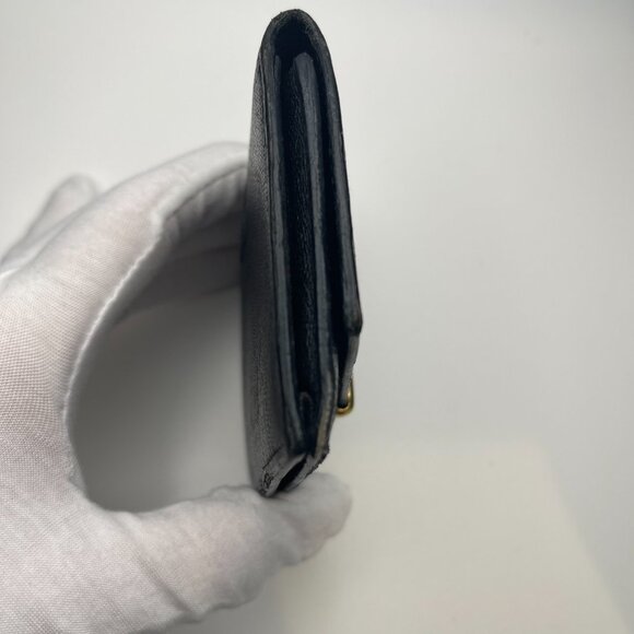 YSL Y Line Compact Wallet  Wallet - Black w/ Gold - Preowned - Picture 2 of 11